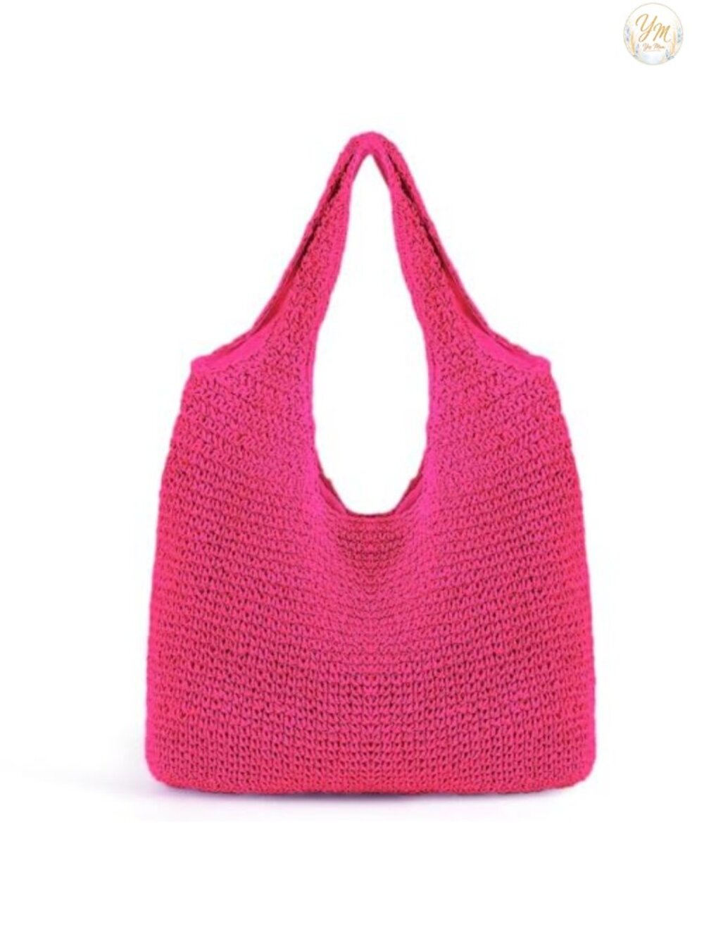 Hand-Woven Straw Shoulder Bag Large Boho Tote Retro Summer Beach Bag